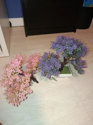 Bonsái Artificial Rosa y Morado