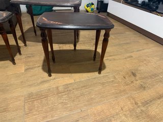Conjunto 3 mesas auxiliares vintage madera