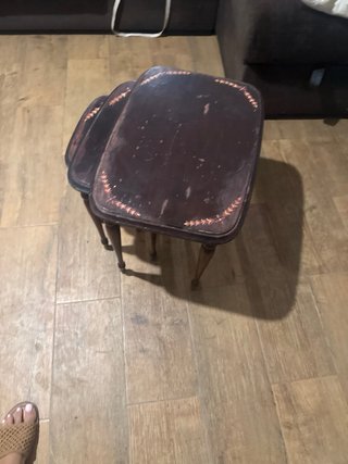 Conjunto 3 mesas auxiliares vintage madera