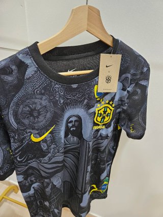 Camiseta Fútbol Brasil Negra-Talla S