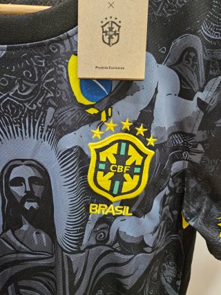 Camiseta Fútbol Brasil Negra-Talla S