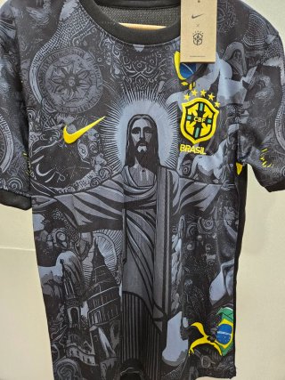 Camiseta Fútbol Brasil Negra-Talla S