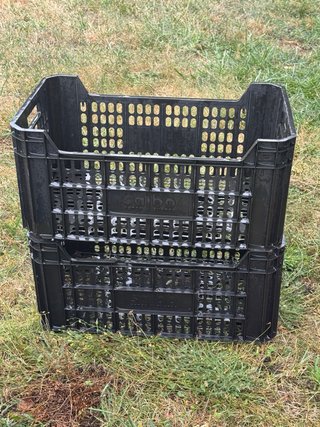2 Cajas Plástico Negras Apilables