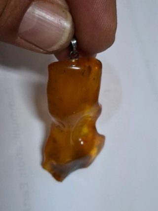 Colgante ámbar natural en plata de ley