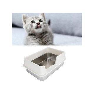 Caja para gatos acero inoxidable tapa