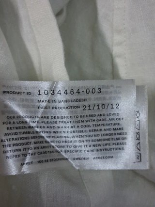 Camicia uomo tela di lino arket taglia 54