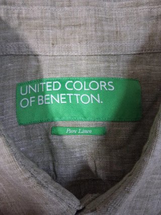 Camicia uomo puro lino benetton taglia XL