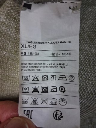 Camicia uomo puro lino benetton taglia XL