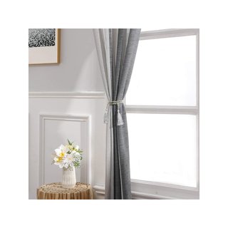 MIULEE tende a righe bianco grigio 140x225 cm