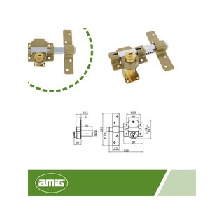 Amig 4-88 x 153 mm cerrojo seguridad acero puertas