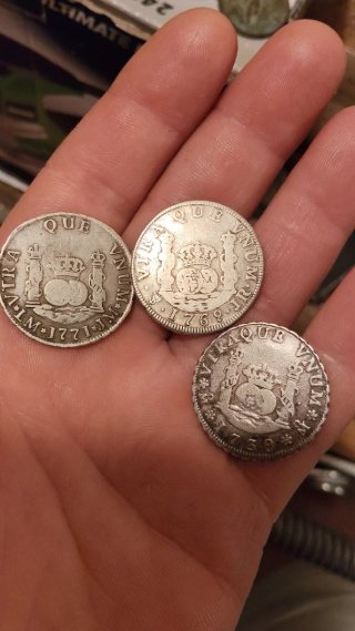 Lote 3 Monedas Columnarios Plata