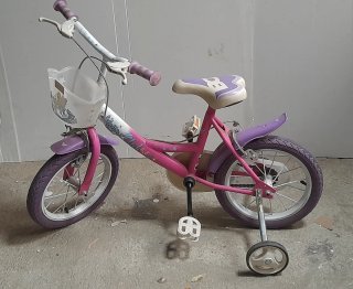 Bici bambina rosa con rotelle