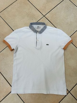 Polo Lacoste Bianco Grigio Uomo numero 4 M