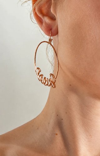 Pendientes Guess Aro rosa dorado