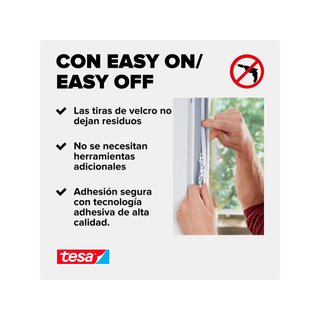 Tesa mosquitera autoadhesiva ventana gris