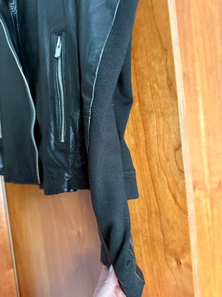 Cazadora Biker Piel Talla XL Negro Mujer Cuero