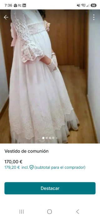 Vestido comunión La Befana blanco
