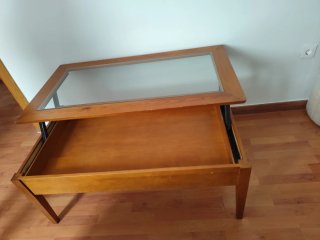 Mesa de centro madera y cristal