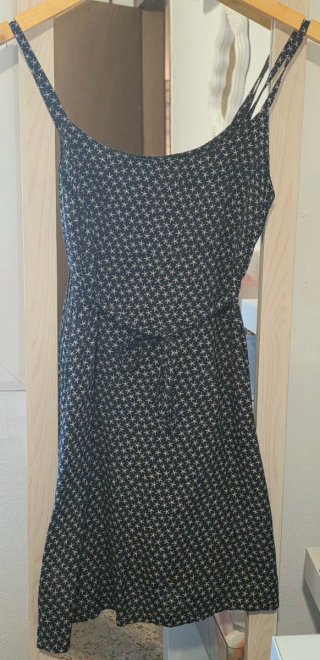 Vestido estampado azul y blanco