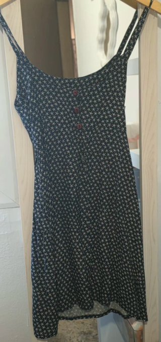 Vestido estampado azul y blanco