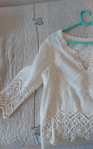 Camicia mare bianca pizzo