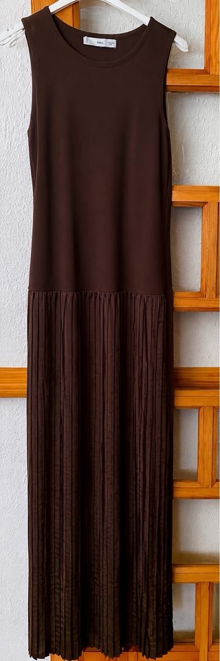 Vestido largo Mango marrón