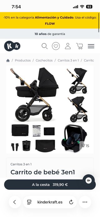 Cochecito de bebé Kinderkraft 2 en 1