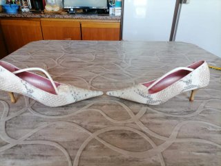 Scarpe eleganti donna Pitone Bianco Tg 35
