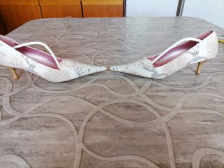 Scarpe eleganti donna Pitone Bianco Tg 35