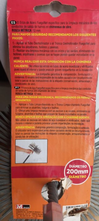 Cepillo Limpieza Chimenea Acero