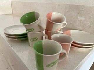 Juego 6 Tazas Café Porcelana