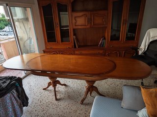 Mesa de comedor extensible de madera