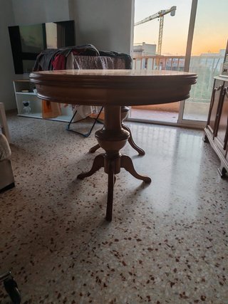 Mesa de comedor extensible de madera
