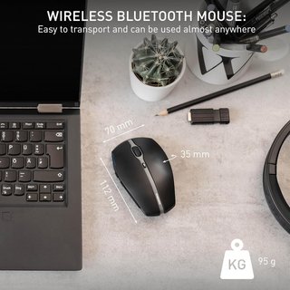CHERRY GENTIX BT, Mouse Wireless Bluetooth, Funzione Multidispositivo per fino a 3 Dispositivi