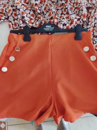 Completo donna fantasia floreale arancione
