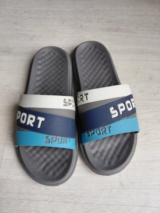 Chanclas deportivas hombre azul y gris