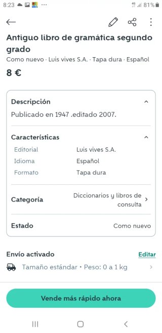 ANTIGUO libro de gramática segundo grado