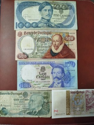 Lote de Billetes Portugueses Antiguos