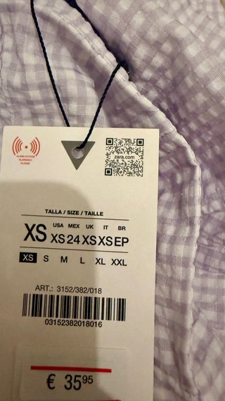 Vestido Zara Halter Vichy lila con etiqueta