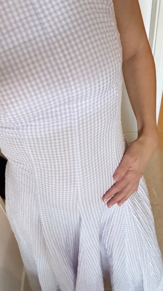 Vestido Zara Halter Vichy lila con etiqueta