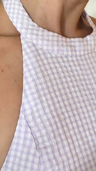 Vestido Zara Halter Vichy lila con etiqueta