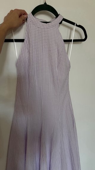Vestido Zara Halter Vichy lila con etiqueta