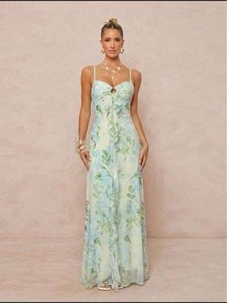 Vestido largo floral fiesta Talla M