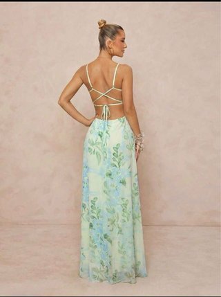 Vestido largo floral fiesta Talla M