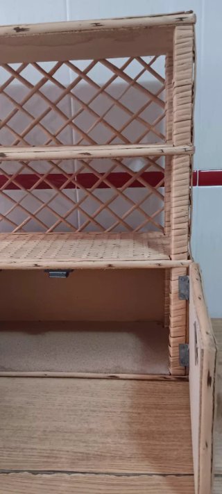 Estantería Mimbre y Madera Auxiliar