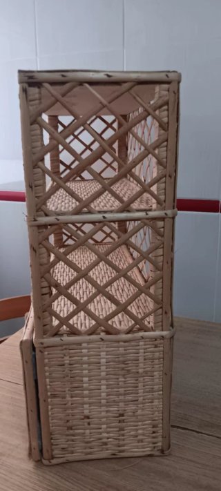 Estantería Mimbre y Madera Auxiliar