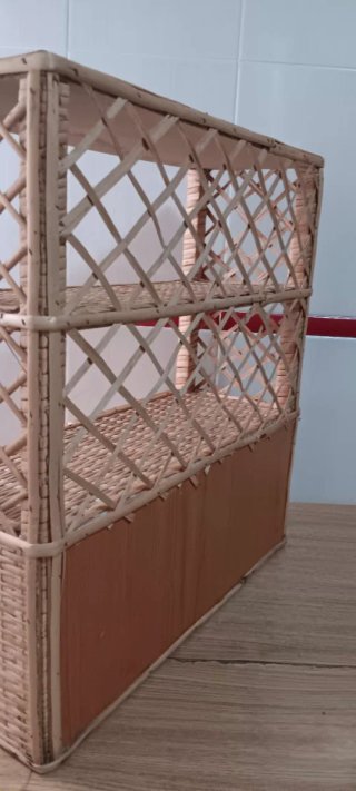 Estantería Mimbre y Madera Auxiliar