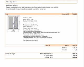 Ventanas PVC Doble Hoja
