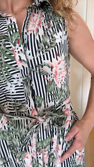 Vestido camisero midi floral Mango Talla XS