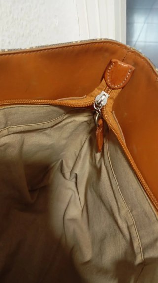 Bolso Petusco Piel Beige y Marrón